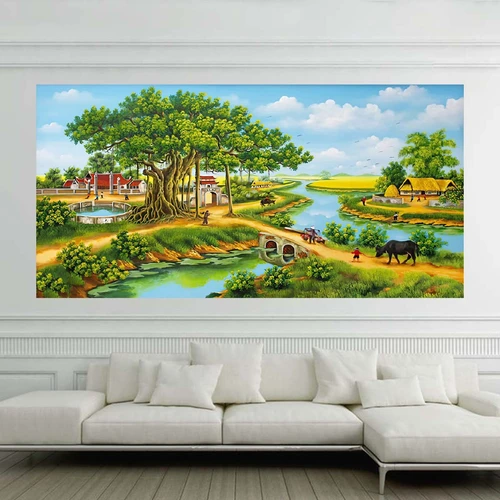 Tranh treo tường phong cảnh làng quê
