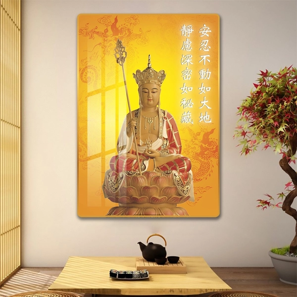 Tranh Treo Tường Phật Địa Tạng Vương Bồ Tát Tỏa Ánh Hào Quang