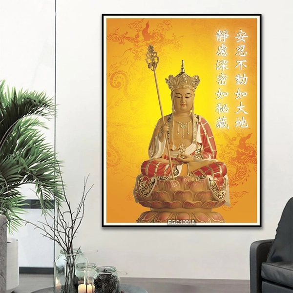 Tranh Treo Tường Phật Địa Tạng Vương Bồ Tát Tỏa Ánh Hào Quang