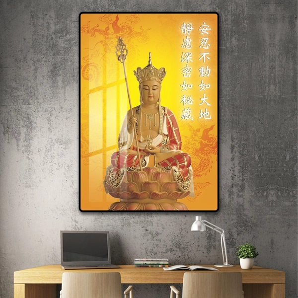 Tranh Treo Tường Phật Địa Tạng Vương Bồ Tát Tỏa Ánh Hào Quang