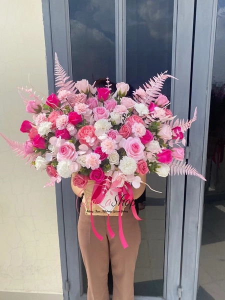 Lẵng hoa sáp thơm để bàn chúc mừng - LOVELY DAY