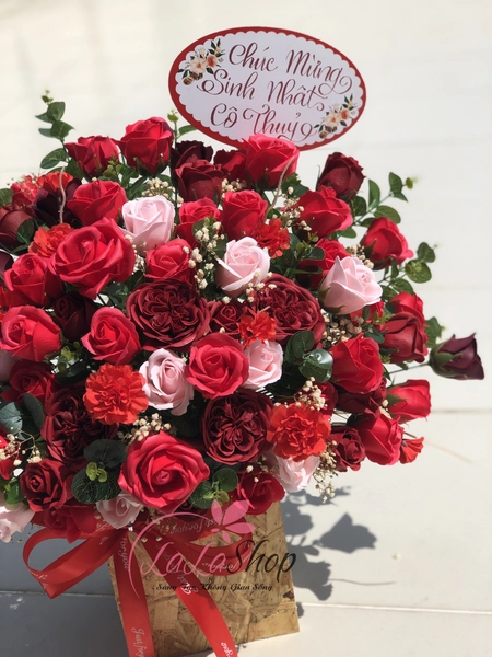 Lẵng Hoa Sáp Để Bàn Chúc Mừng Khai Trương Tân Gia