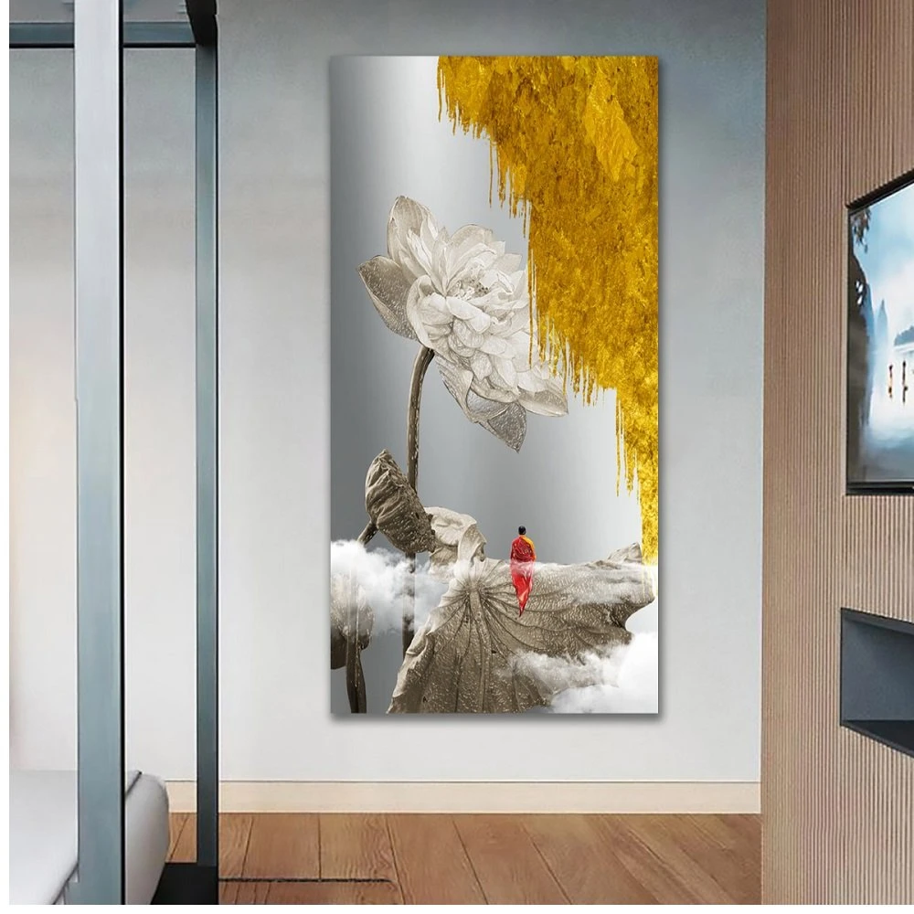 Tranh treo tường phật tọa đài sen