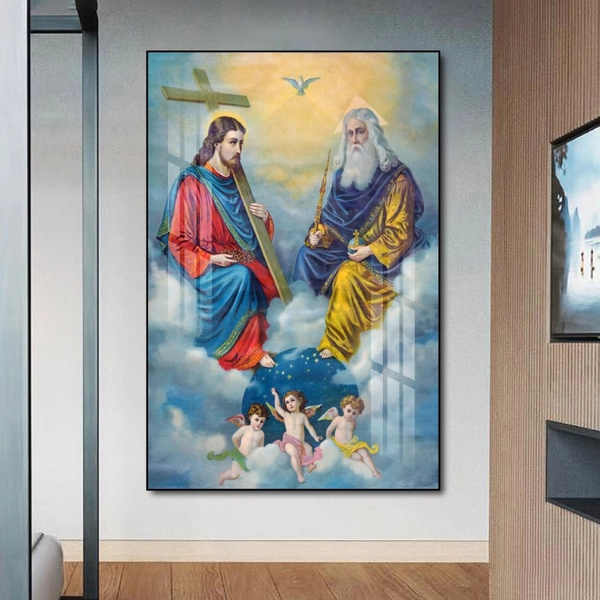 Tranh treo tường chúa giêsu và những thiên thần nhỏ