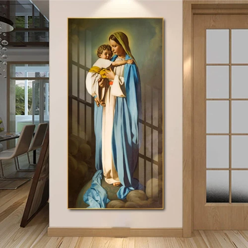 Tranh treo tường mẹ maria bế hài nhi 3