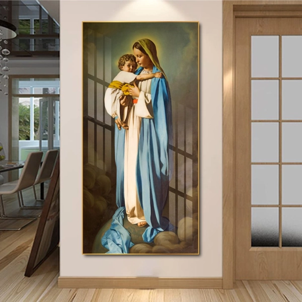 Tranh treo tường mẹ maria bế hài nhi 3