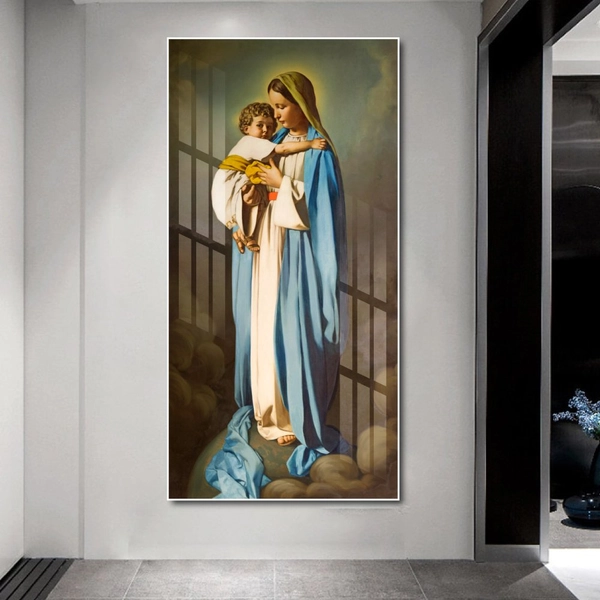 Tranh treo tường mẹ maria bế hài nhi 3