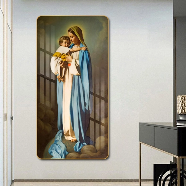 Tranh treo tường mẹ maria bế hài nhi 3