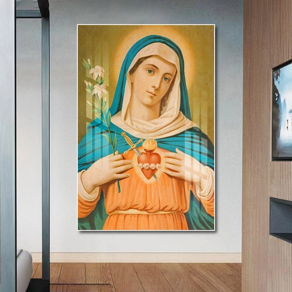 Tranh Treo Tường miêu tả hình ảnh Trái Tim Mẹ Maria