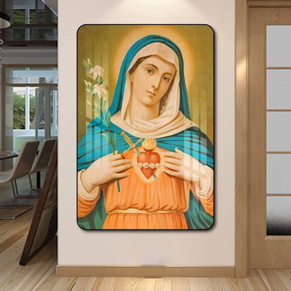 Tranh Treo Tường miêu tả hình ảnh Trái Tim Mẹ Maria