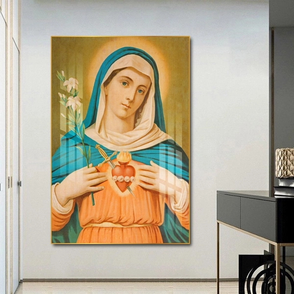 Tranh Treo Tường miêu tả hình ảnh Trái Tim Mẹ Maria