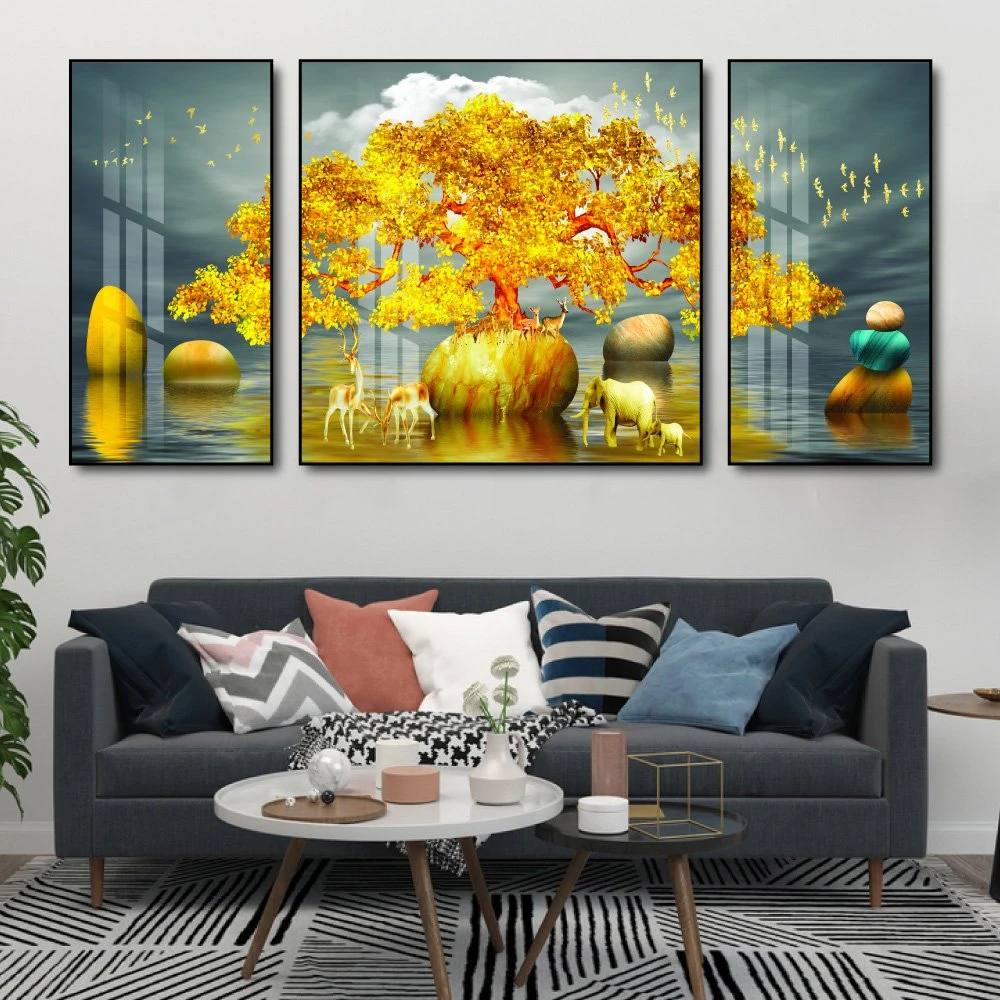 Bộ 3 tấm cây vàng tài lộc