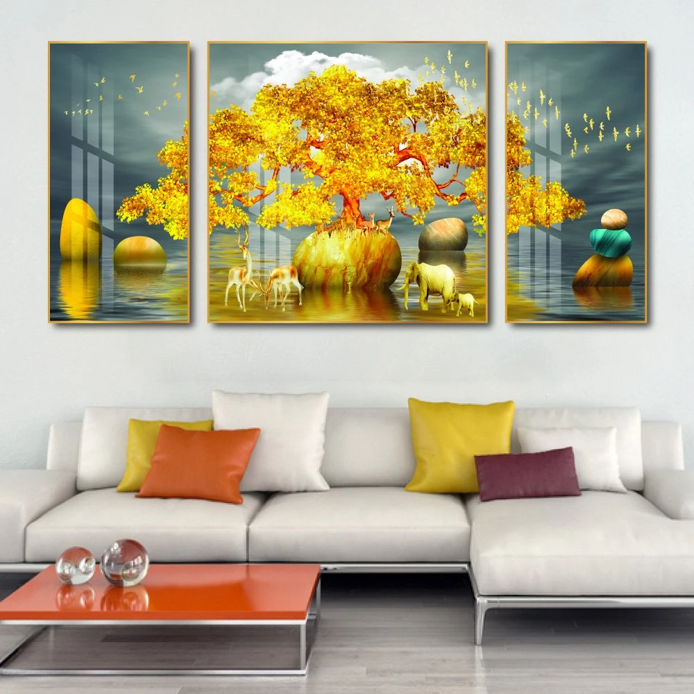 Bộ 3 tấm cây vàng tài lộc