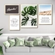 Bộ 4 tranh nghệ thuật treo tường cây lá và chữ