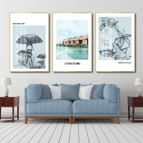 Tranh treo tường hoa lá và biển