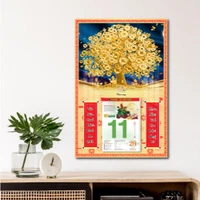 Lịch treo tường cây đồng tiền vàng