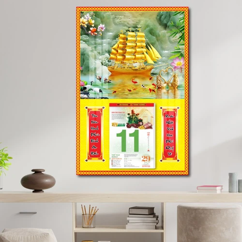 Lịch treo tường thuyền vàng 2023