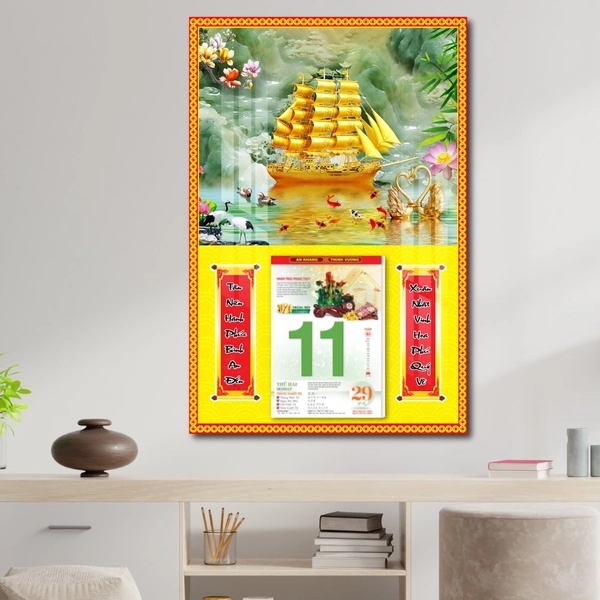 Lịch treo tường thuyền vàng