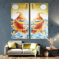 Tranh treo tường cá chép trông trăng 05