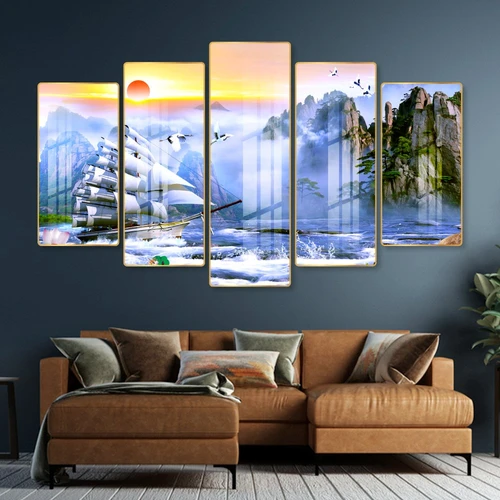 Tranh Treo Tường Thuyền Buồm Và Sông Núi Nước Non