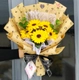 Bó hoa hướng dương 5 bông sáp quà tặng kỷ niệm - Giấy gói báo