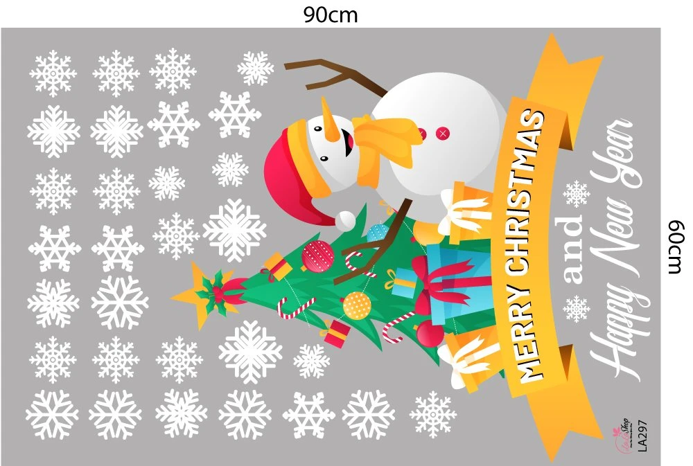 Decal Trang Trí Merry Christmas And Happy New Year 2023