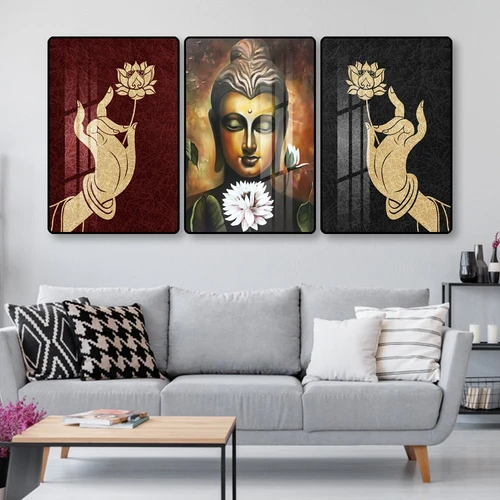 Tranh treo tường phật giáo và hoa sen