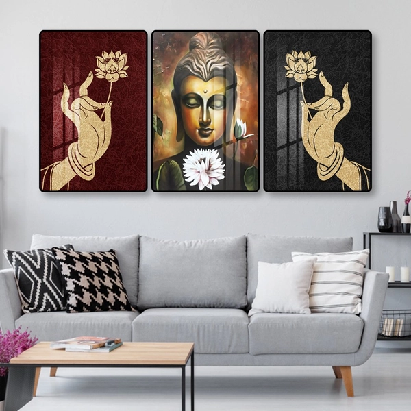 Tranh treo tường phật giáo và hoa sen