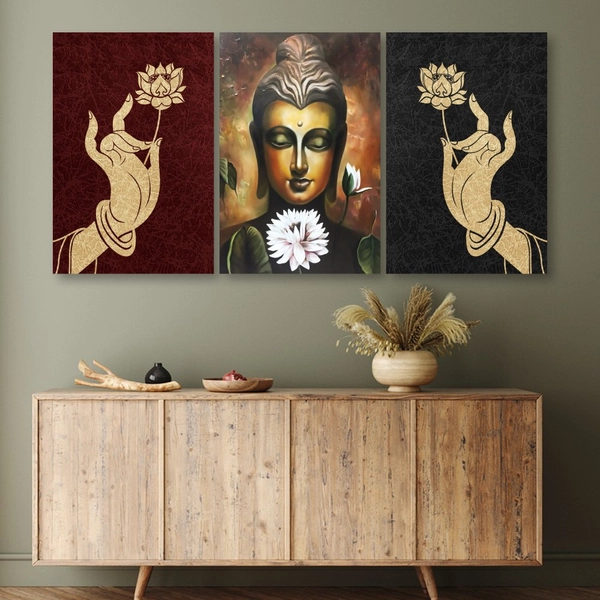 Tranh treo tường phật giáo và hoa sen