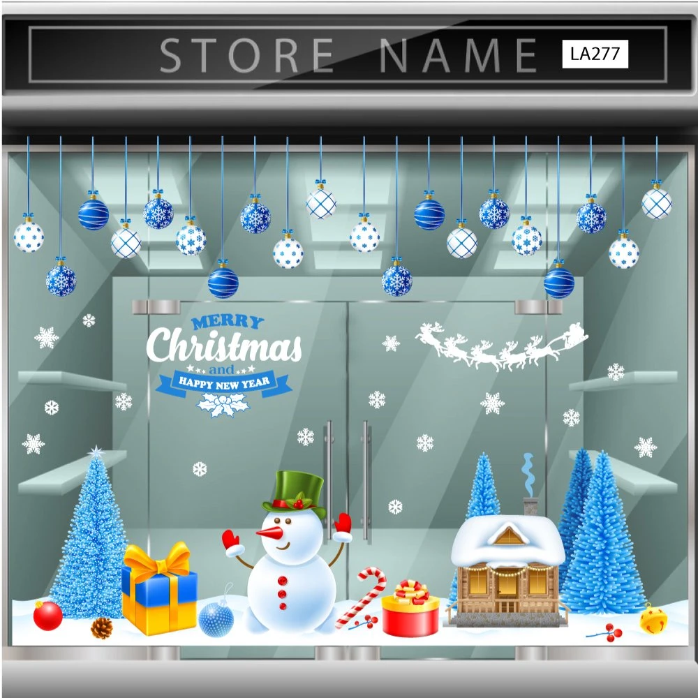 Combo decal trang trí noel Merry Christmas Và Cây Thông Xanh 2023