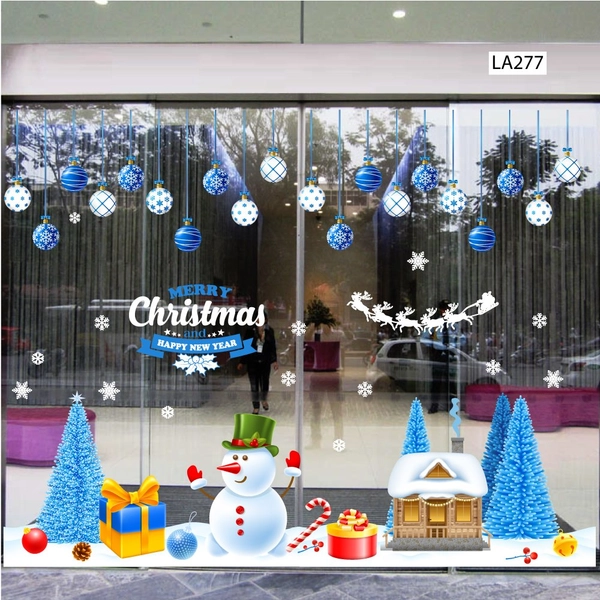 Combo decal trang trí noel Merry Christmas Và Cây Thông Xanh