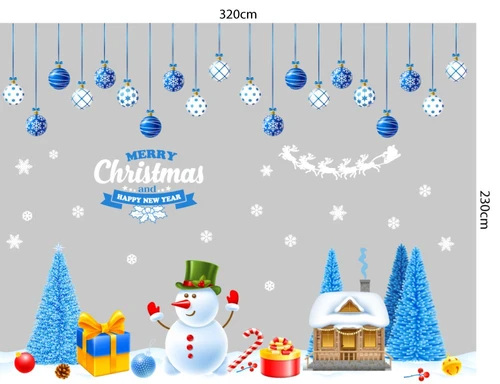 Combo decal trang trí noel Merry Christmas Và Cây Thông Xanh 2023