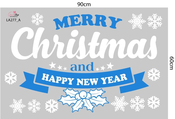 Combo decal trang trí noel Merry Christmas Và Cây Thông Xanh