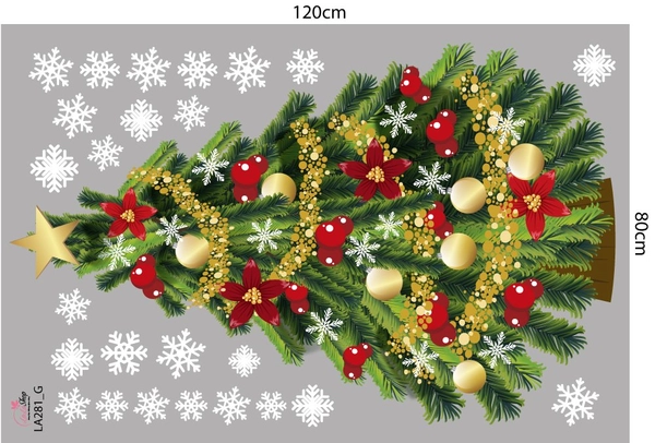 Combo decal trang trí noel Ông Già Noel Và Những Người Bạn