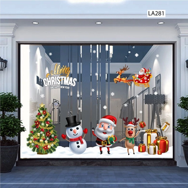 Combo decal trang trí noel Ông Già Noel Và Những Người Bạn