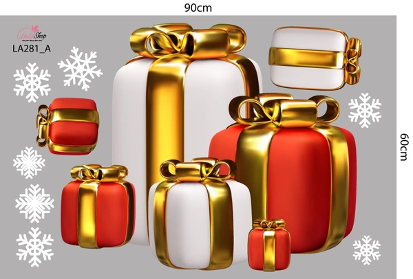 Combo decal trang trí noel Ông Già Noel Và Những Người Bạn