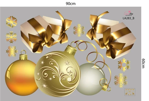 Combo decal trang trí noel merry christmas và tuần lộc vàng 2023