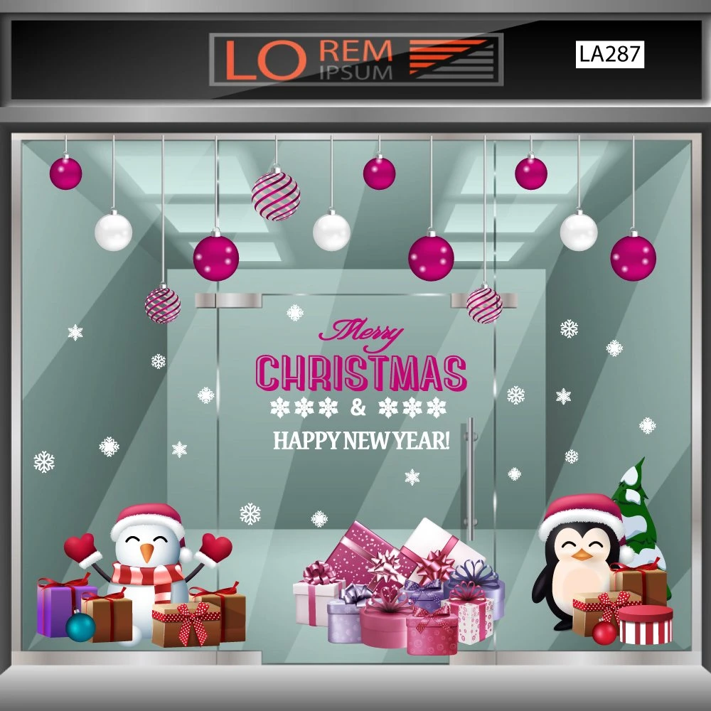 Combo Decal Trang Trí Noel Người Tuyết Vui Vẻ Và Những Hộp Quà 2023