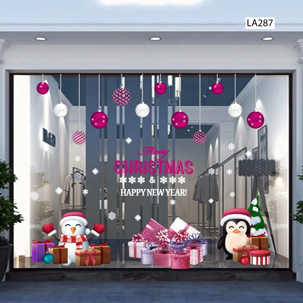 Combo Decal Trang Trí Noel Người Tuyết Vui Vẻ Và Những Hộp Quà 2023