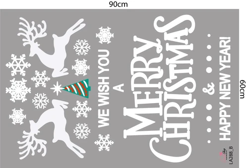 Combo Decal Trang Trí Noel We Wish You A Merry Christmas 2023