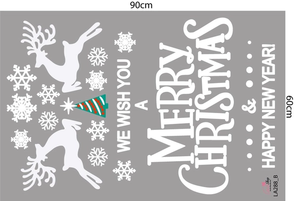 Combo Decal Trang Trí Noel We Wish You A Merry Christmas