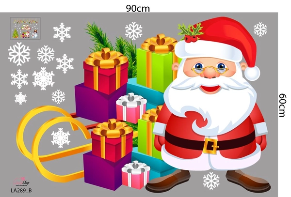 Combo Decal Trang Trí Noel Merry Christmas Và Ông Già Noel