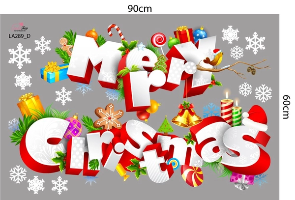 Combo Decal Trang Trí Noel Merry Christmas Và Ông Già Noel