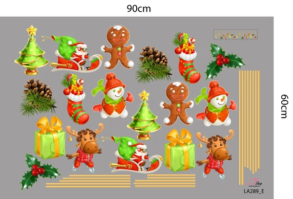 Combo Decal Trang Trí Noel Merry Christmas Và Ông Già Noel