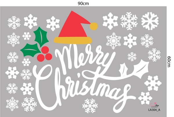 Combo Decal Trang Trí Noel Giáng Sinh Vui Vẻ Mẫu 1