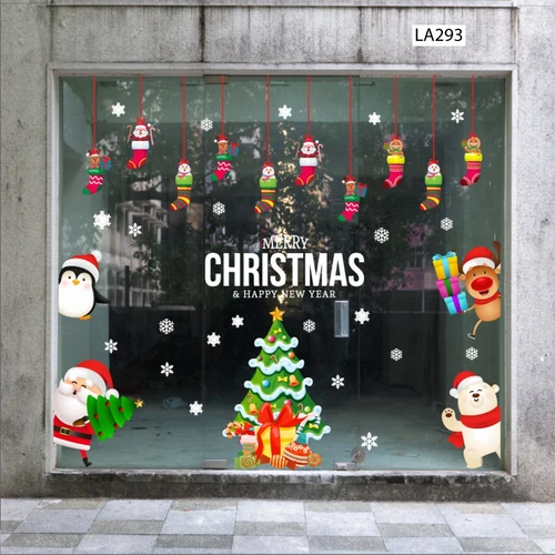 Combo Decal Trang Trí Noel Ông Già Noel Và Những Người Bạn Vui Vẻ 2023