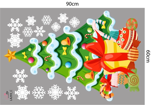 Combo Decal Trang Trí Noel Ông Già Noel Và Những Người Bạn Vui Vẻ