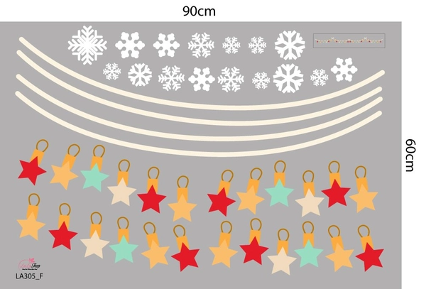 Combo Decal Trang Trí Noel Ông Già Noel Và Tuần Lộc