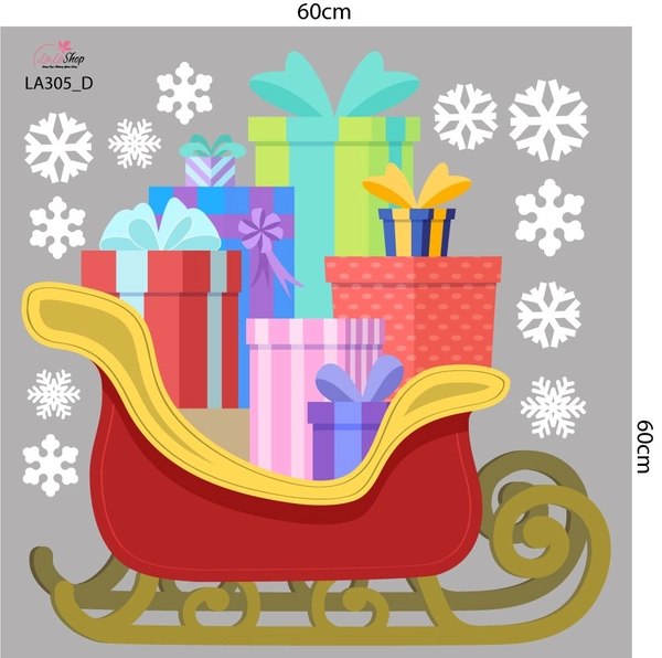 Combo Decal Trang Trí Noel Ông Già Noel Và Tuần Lộc