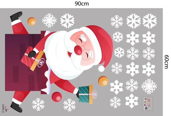 Combo Decal Trang Trí Noel Ông Già Noel Và Tuần Lộc